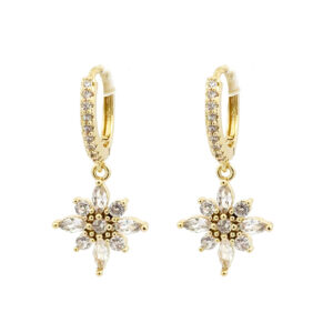 Earr, 13mm hoop snow gold/crystal GP