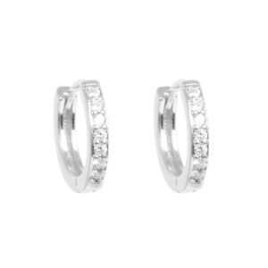 Earr, brass Creol 14 mm CZ crystal color SP.