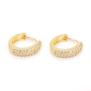 Earr, hoop 15mm brass, clear GP