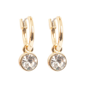 Earr. Clip Creol, Crystal 6mm , steel pin, GP