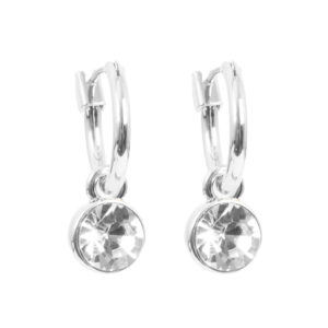 Earr. Clip Creol, Crystal 6mm , steel pin, SP