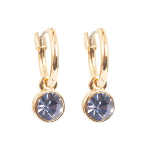 Earr. Clip Creol Tanzanite 6mm, steel pin, GP