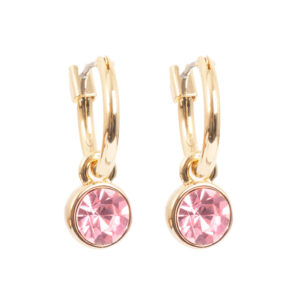 Earr.14 mm creol rose stone GP