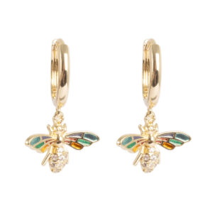 Earr. Creol bee colourful, gold/crystal GP