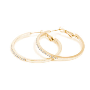 Earr, Standard Creol 40 mm w/crystal GP