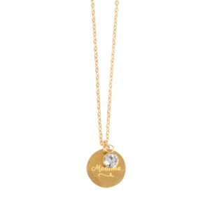 Neckl., 45+ 5, Mamma, Stainless steel/crystal GP