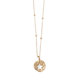 Neckl., 45+5,stainless steel/crystal/MOP GP