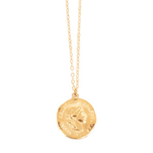 Neckl. 45cm+extn., Steel coin pendant Roman GP