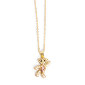Neckl, brass 38cm+extn. Teddy, w/light rose GP